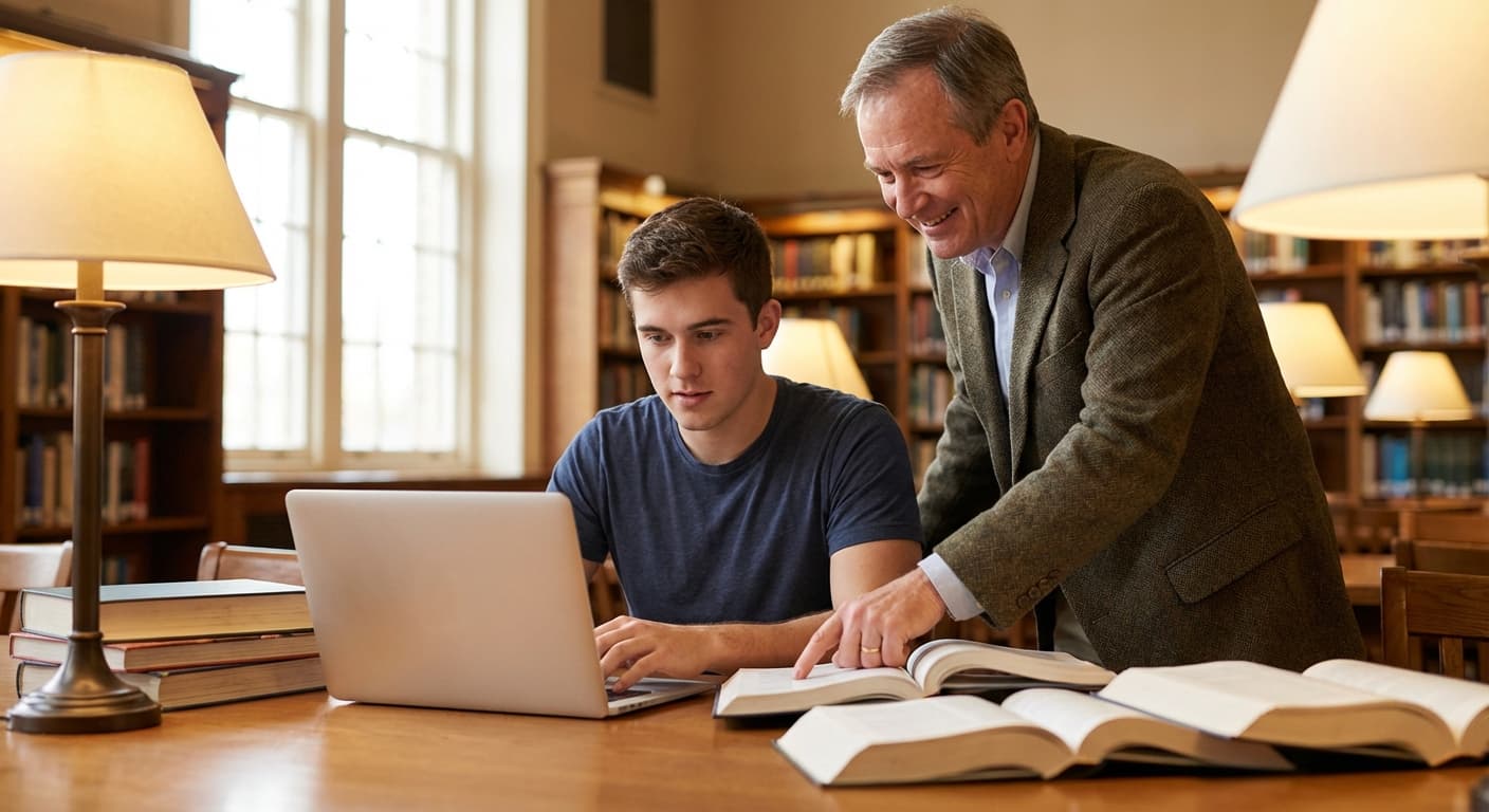 Student receiving guidance